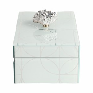 Scatola portaoggetti decorativa moderna con maniglia in cristallo per l'organizzazione di gioielli in casa - Product Image 3