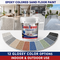 Revêtement liquide pour sols en sable coloré, imperméable, sans époxy, 12 couleurs brillantes, revêtement fluide pour béton, carrelage, marbre, intérieur et extérieur