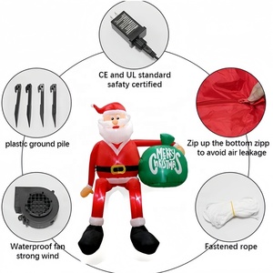 Père Noël grimpeur gonflable de 8 pieds avec lumières LED pour décorations de Noël extérieures et intérieures, fournitures de Noël - Product Image 5
