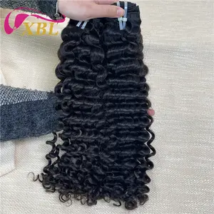 XBL Factory Full Double Weft Extension Virgin Indian Temple Human Hair Bundle South Raw Indian Hair Bundles And Frontal To Match