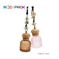Diffuseur de parfum pour voiture en bois avec bouchons suspendus, flacons de parfum brillants vides de 10 ml