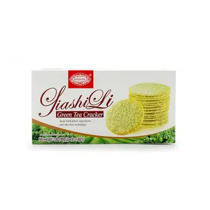 JIASHILI Chinese Snacks Green Tea Cracker Semi-hard Biscuits
