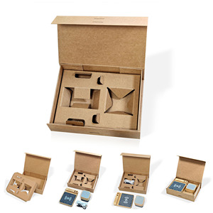 Tùy chỉnh gấp từ giấy kraft Hộp Quà Tặng chèn vật liệu tái chế cho người tiêu dùng điện tử nến có tính năng xử lý bền - Product Image 1