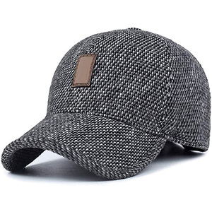 Casquette de baseball rétro pour homme, chaude pour l'hiver, en sergé de nylon, 6 panneaux, avec logo personnalisé imprimé, tendance, taille unique - Product Image 1