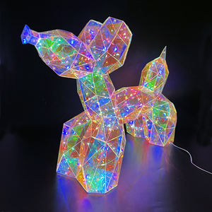 Figura de Perro Globo Iridiscente Prismático con Luces LED, Alimentación USB, Diseño Minimalista para Decoración de Bodas y Pascua, Hecho a Mano - Product Image 4