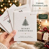Cartes de vœux de Noël de luxe personnalisées en papier d'art avec dorure à chaud, découpe à la presse, cadeaux de fêtes, vente en gros, fabricant OEM, fournisseur