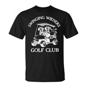 Camiseta con diseño de perro Dachshund de Swinging Wieners Golf Club, regalo para el día del padre - Product Image 2