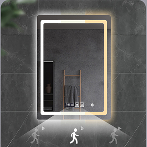Miroir de salle de bain LED intelligent rectangulaire moderne, rétroéclairé, anti-buée, à intensité variable, mural, pour projets hôteliers - Product Image 5