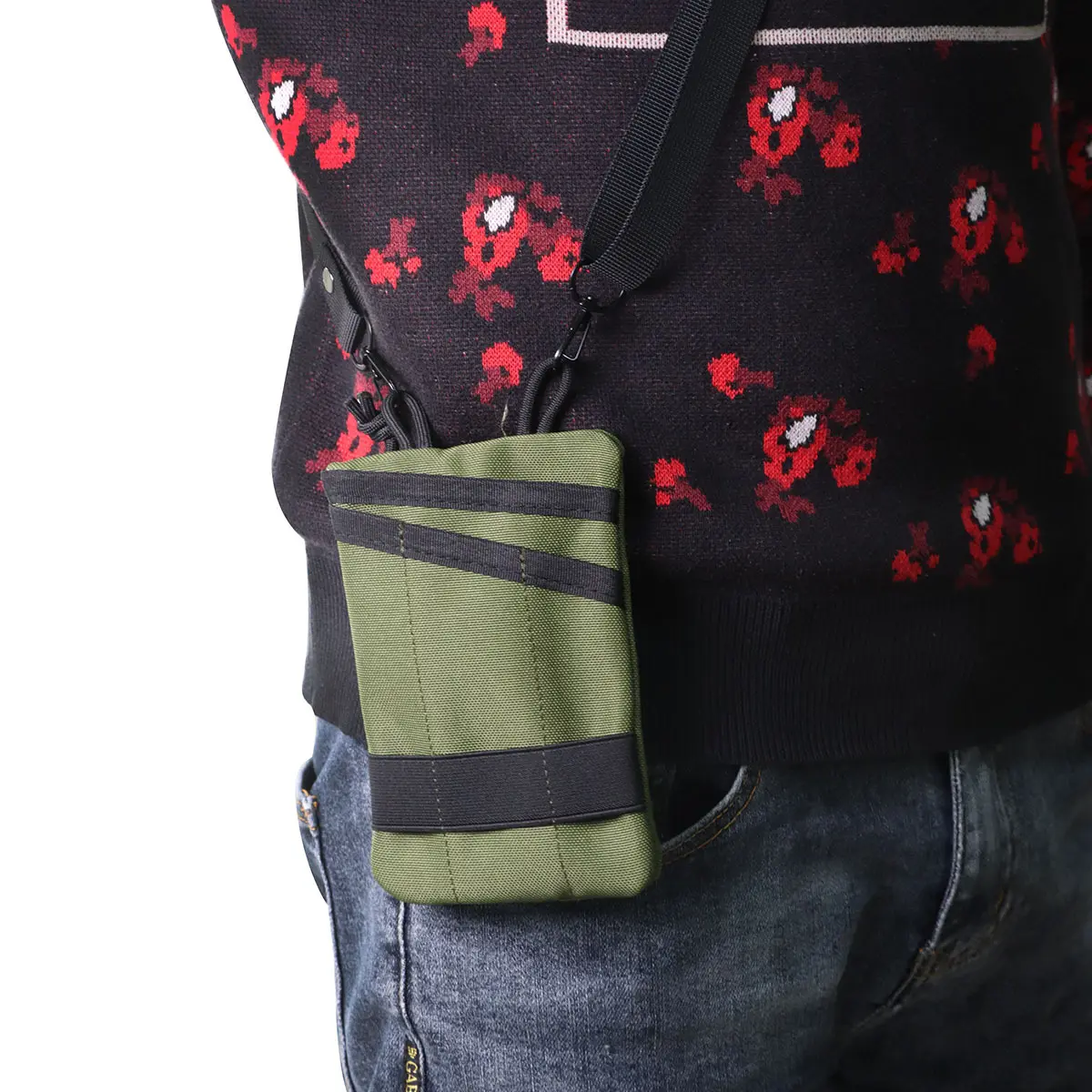 Vente en gros de porte-cartes portefeuille pour hommes et femmes pochette de rangement pour cartes clés en toile avec bandoulière porte-monnaie à bandoulière portable