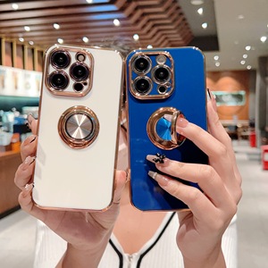 เคสโทรศัพท์มือถือ TPU อิเล็คโทรเพลทสุดหรูพร้อมห่วงโลหะสำหรับ11 12 13 14 15 PRO MAX - Product Image 1