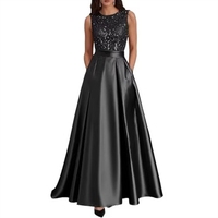 Nuevo Vestido de Noche 2026, Estilo Europeo y Americano, Largo, Sencillo, Elegante, Sin Mangas, para Anfitrionas de Banquetes y Fiestas de Baile