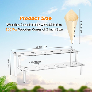 Gaojian 12-lỗ thân thiện với môi <span class=keywords><strong>Acrylic</strong></span> nón thực phẩm đám cưới hiển thị <span class=keywords><strong>Ice</strong></span> Cream phục vụ các sự kiện Buffet nhà hàng đứng Cone chủ - Product Image 5