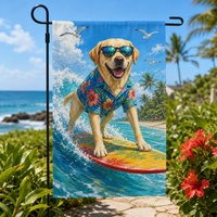 Drapeau de jardin personnalisé à thème animalier, double face, réglable, résistant au vent, en polyester, avec un mât en fer, imprimé numériquement