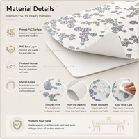 Nappe de table en PVC à motif floral vintage, imperméable, découpable, tapis de table décoratif en vinyle, protection anti-taches pour meubles