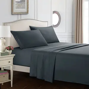 Conjunto de cama em algodão, lençol de algodão respirável e cabe roupa de cama