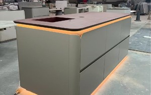 เฟอร์นิเจอร์ครัวสำเร็จรูปสไตล์โมเดิร์นสำหรับโรงแรมเชิงพาณิชย์ ดีไซน์หรูหราแบบอิตาลี ตู้เก็บของติดผนังโลหะ ชุดตู้เก็บของแบบเกาะกลางห้องนั่งเล่น - Product Image 3