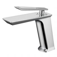 A0218H Robinet de lavabo vertical pour salle de bain Robinet d'évier en cuivre avec bobine en céramique Mélangeur d'eau chaude et froide Robinet de lavabo à poignée unique