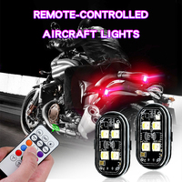 Luz de Emergencia RGBMini para Avión, Control Remoto Inalámbrico, Luz de Advertencia LED de 7 Colores para Tubo de Escape de Automóvil, Bicicleta, Motocicleta