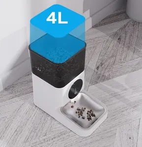 Distribuidor de comida para animais de estimação com escala de tigela para cães e gatos com carga automática cronometrada