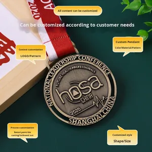 Medaglia in Metallo Personalizzata di Grandi Dimensioni, Premi per Eventi Sportivi, Targhetta Appesa Placcata Oro con Incisione Personalizzata, Produzione di Distintivi per Bambini - Product Image 1