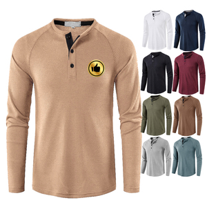 Camisetas Henley informales de <span class=keywords><strong>manga</strong></span> <span class=keywords><strong>larga</strong></span> <span class=keywords><strong>con</strong></span> <span class=keywords><strong>botones</strong></span> de alta calidad para <span class=keywords><strong>hombre</strong></span> - Product Image 1