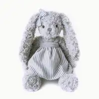 ชุดของเล่นผ้ากำมะหยี่รูปกระต่าย,ตุ๊กตากระต่ายผ้ากำมะหยี่สีเทาใช้เป็นของขวัญวันเกิดสำหรับเด็ก