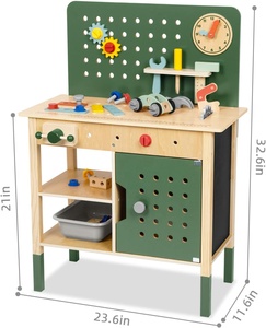 Montessori <strong>Kids</strong> <strong>Work</strong> <strong>Bench</strong> with Wooden Construction Toys Forpretend Play for 3 4 5 Year Olds - Product Image 1