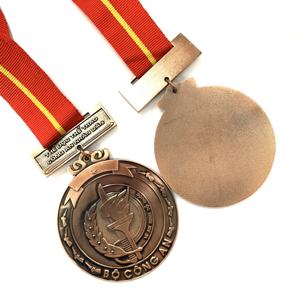 Benutzer definierte 3D <span class=keywords><strong>Vietnam</strong></span> Gedenk medaille Doppelseitige Fackel medaille aus Aluminium druckguss mit Banner - Product Image 4