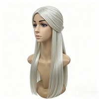 Perruque complète en lin blond, semi-nouée, longue, accessoire pour toutes les fêtes à thème, tenues de personnage de dessin animé assorties