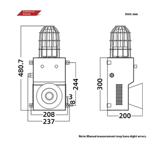IP65 bảo vệ cao công suất cao Decibel âm thanh và ánh sáng báo động xây dựng trang web an toàn nhắc nhở bằng giọng nói báo động thông minh - Product Image 4