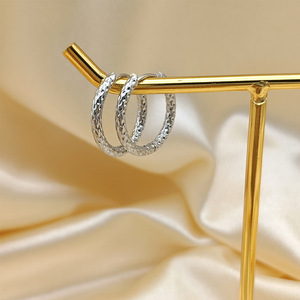 Hammered Huggie <b>Hoop</b> <b>Earrings</b> | Stainless Steel PVD Gold <b>Hinged</b> Closure Minimalist Style | Waterproof, Hypoallergenic & Durable - Product Image 4