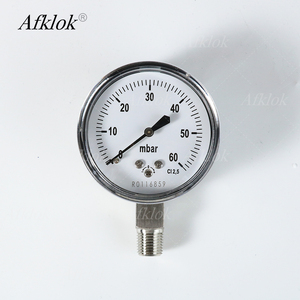 Manómetro de Acero Inoxidable Lleno de Glicerina, Rosca Métrica, Montaje en Panel, Alta Precisión, Industrial, Medidor de Presión en Bar y PSI - Product Image 2