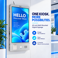 Kiosques numériques à écran tactile pour caisses de supermarchés, montage mural, 43 pouces, commande et paiement en libre-service
