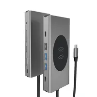 13-in-1 Aluminium legierung USB 3.1 Hub Drahtloses Laden 13-in-1-Dockingstation für HDTV VGA Typ C Macbook iPhone 15 Pro Auf Lager