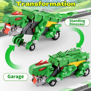 Camión Monstruo <span class=keywords><strong>de</strong></span> Dinosaurios para Niños, Transportador <span class=keywords><strong>de</strong></span> Autos, <span class=keywords><strong>Pista</strong></span> <span class=keywords><strong>de</strong></span> Carreras Plegable con 2 Autos <span class=keywords><strong>de</strong></span> Juguete <span class=keywords><strong>de</strong></span> Metal <span class=keywords><strong>de</strong></span> Aleación con Fricción - Product Image 2