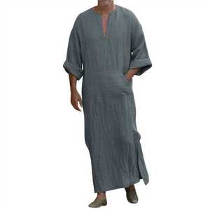 Vêtement traditionnel arabe pour hommes, long jusqu'au sol, élégance culturelle, coupe confortable, coutures soignées, Abaya homme, vêtements musulmans - Product Image 3