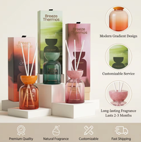 Diffuseur de parfum en verre personnalisé OEM HomeFlower 200 ml avec bâtonnets en rotin, coffret cadeau, huile essentielle d'aromathérapie sans flamme pour intérieur