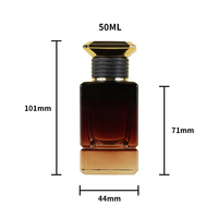 Flacons de parfum carrés uniques de qualité supérieure, dégradé noir, 30 ml, 50 ml, 100 ml, recyclables, flacons vaporisateurs de parfum en verre transparent exquis