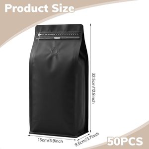 Custom Printed Food Grade Resealable 100g 250g 500g 1kg Compostable Plastic Ziplock Flat Bottom Stand Coffee Pouches Bags Valve - Product Image 5