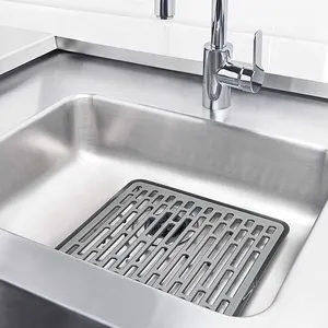 1/2Pcs Sink Splash Guard Silicone Faucet Sink Mat Silicone Sink Mat Kitchen  Sink Accessories for Kitchen Bathroom Laundry Bar Sink (Grey/Black/Orange)
