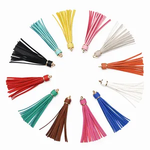 Wholesale DIY Gold Accessory Keychain PU Leather Tassel Keychain for Girls Made of Metal with Cheaper Price