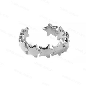 Gemnel 925 plata esterlina nuevo pendiente de oreja de estrella de una sola pieza - Product Image 3