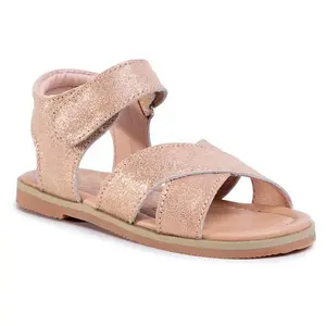 Venta al por mayor zapatos de los niños con hebilla Edgefold Material de cuero última fantasía niños sandalia barato niñas sandalias