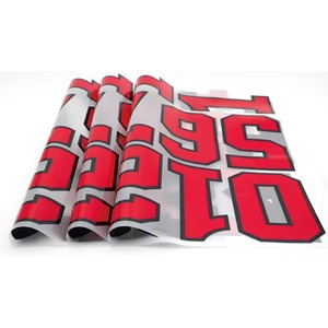 Numéros de maillot de basket-ball, de football et de soccer personnalisés prêts à être expédiés, impression à l'écran <span class=keywords><strong>couleur</strong></span> unie, numéros thermocollants pour maillots - Product Image 2