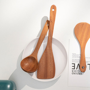 ชุดตะหลิวไม้ He Liuliu 5 ชิ้น ช้อนและตะหลิวทำอาหารรักษ์โลก อุปกรณ์ครัว - Product Image 3