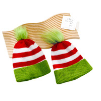 Chapeau en tricot d'hiver pour enfants, bonnet rayé, cadeau de Noël chaud et festif