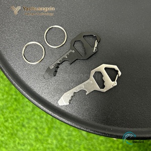 Llavero multifunción con abridor de botellas y regla para acampar al aire libre, herramienta multihusillo de bolsillo EDC de aleación de aluminio, 1 unidad - Product Image 4