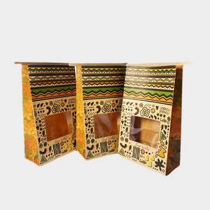 Sac en papier kraft brun avec fenêtre, fond carré, pour emballage alimentaire à emporter, boulangerie, pain, biscuits, friandises, avec fermeture à lien métallique - Product Image 1