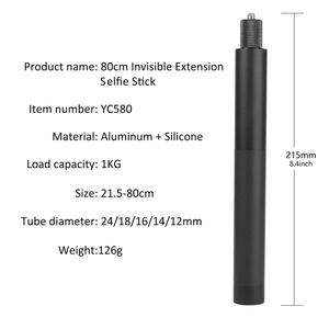 ไม้เซลฟี่อลูมิเนียมพร้อมก้านสกรูขยายอเนกประสงค์ขนาด1/4 "สำหรับกล้อง Gopro และระยะเวลาหัวกระสุน Insta360 - Product Image 5