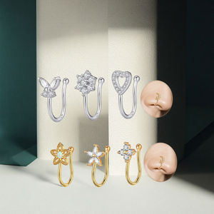 <strong>Fake</strong> Nose <strong>Ring</strong> Hoop Non Piercing Nose Cuff Faux Nose <strong>Rings</strong> for Women Clip on <strong>Septum</strong> <strong>Ring</strong> <strong>Fake</strong> Body Jewelry - Product Image 4